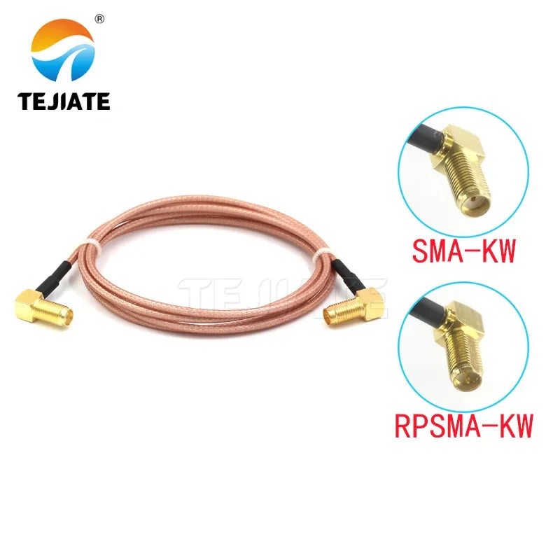 1PCS TEJIATE Adapter Cable RPSMA To SMA Type RPSMA-KW Convert SMA-KW 8-90CM 1M 1.5M 2M Length Connector RG316 Wire