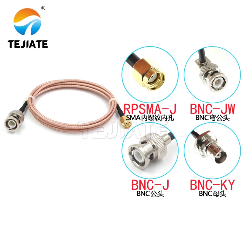 1PCS 50 Euro RPSMA-J to BNC-J K Silver Plated RG316 Connection Cable RPSMA Male to BNC Male Female