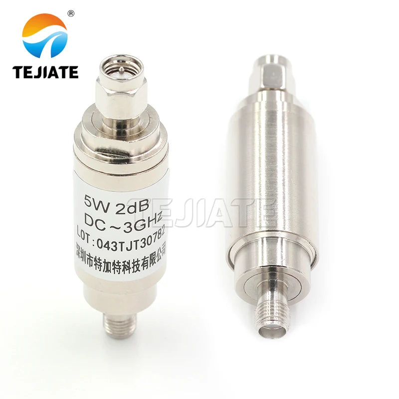 1PCS SMA-JK 5W Male to Female RF Fixed Coaxial Attenuator DC-3GHz 1-30DB SMA Type Connector