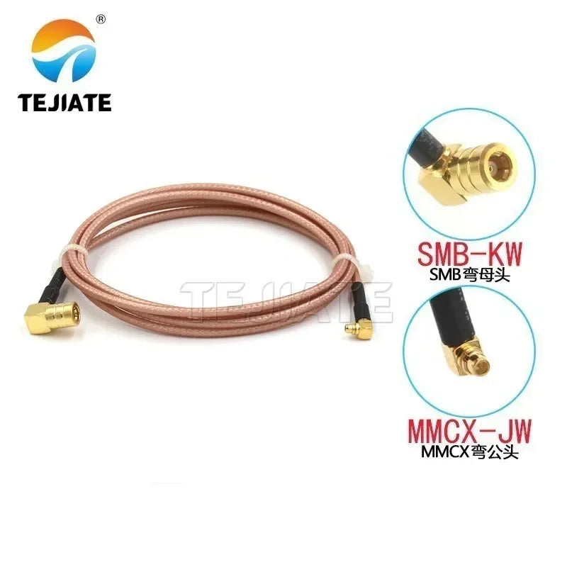 1PCS MMCX male female to SMB bent female adapter cable SMB-KW to MMCX-JW MMCX-J MMCX-J RF cable RG316 coaxial line