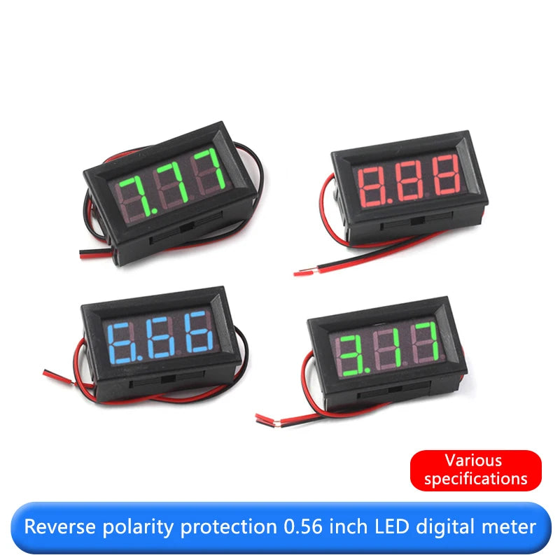 Two-wire voltmeter DC4.5V-120V DC digital display digital voltmeter head indication display digital tube