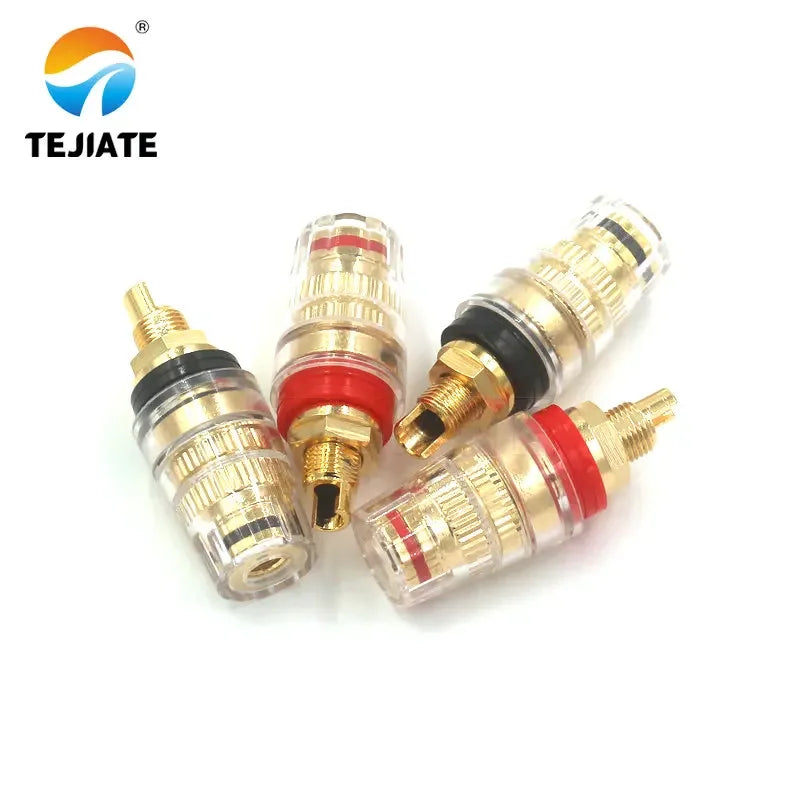 1PCS pure copper gold-plated transparent crystal speaker power amplifier terminal, banana socket, speaker wire terminal