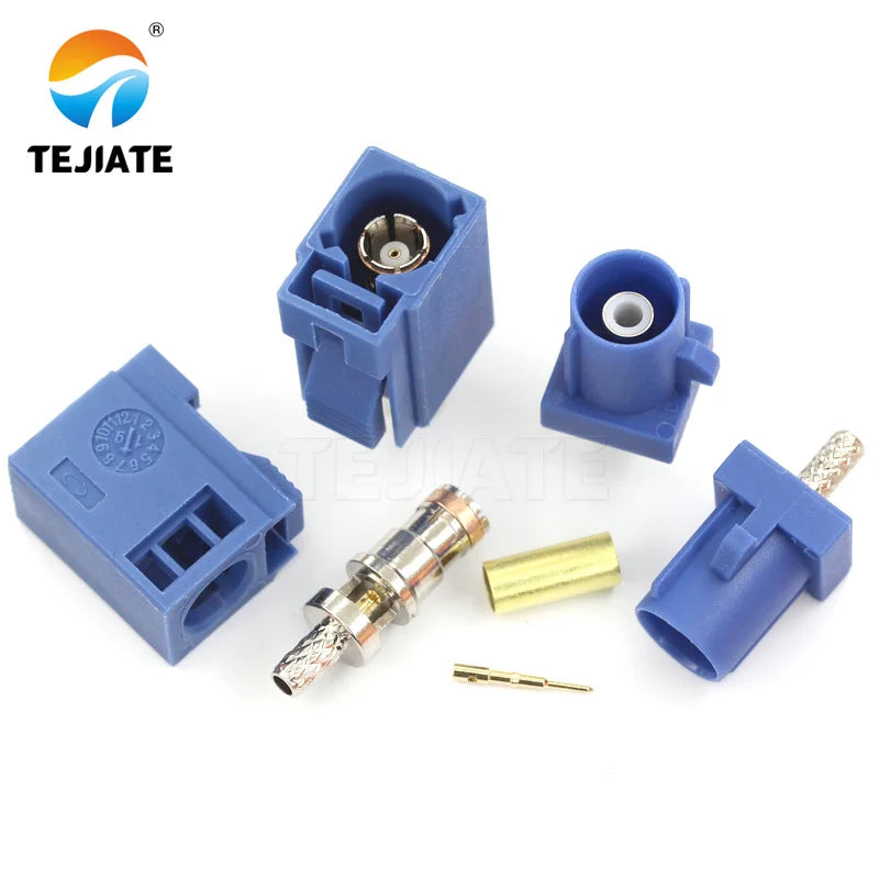 1PCS Fakra-c Female and Male Soldering RF Coaxial Connector Radio Crimp Straight Unfinished Line