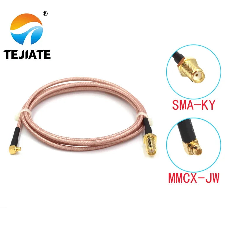 1PCS TEJIATE Adapter Cable MMCX To SMA Type MMCX-JW Convert SMA-KY 8-90CM 1M 1.5M 2M Length Connector RG316 Wire