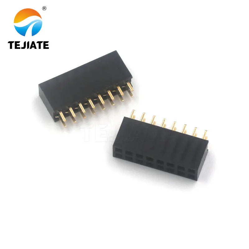10PCS Double row female female female double row female socket pin header socket 2X2P/3/4/5/6-40P 2.54MM curved pin