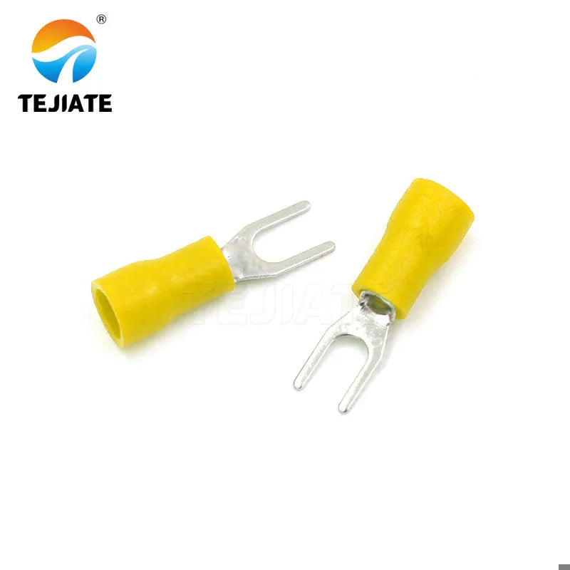20PCS cold-pressed terminal block SV3.5-4 fork-shaped U-shaped Y-shaped insulated blade spring connector SV1.25-3 copper head