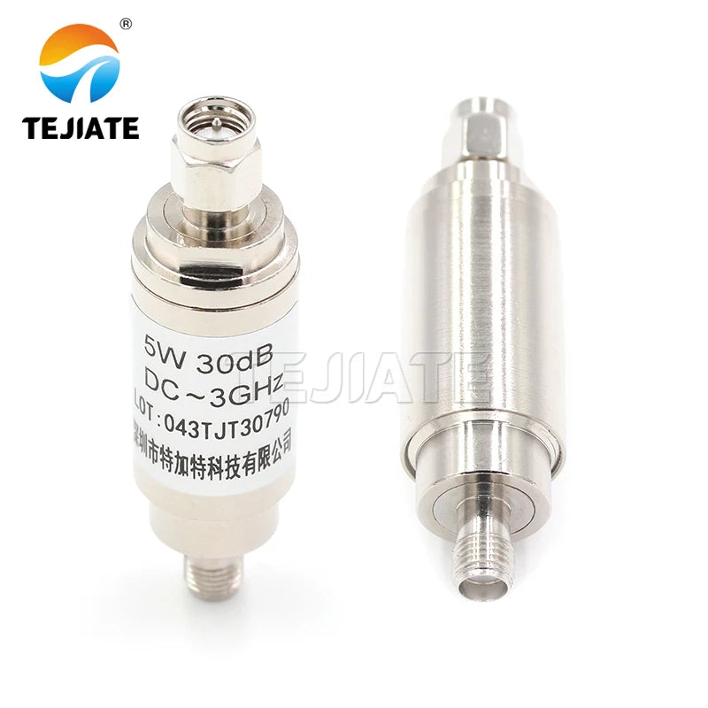 1PCS SMA-JK 5W Male to Female RF Fixed Coaxial Attenuator DC-3GHz 1-30DB SMA Type Connector