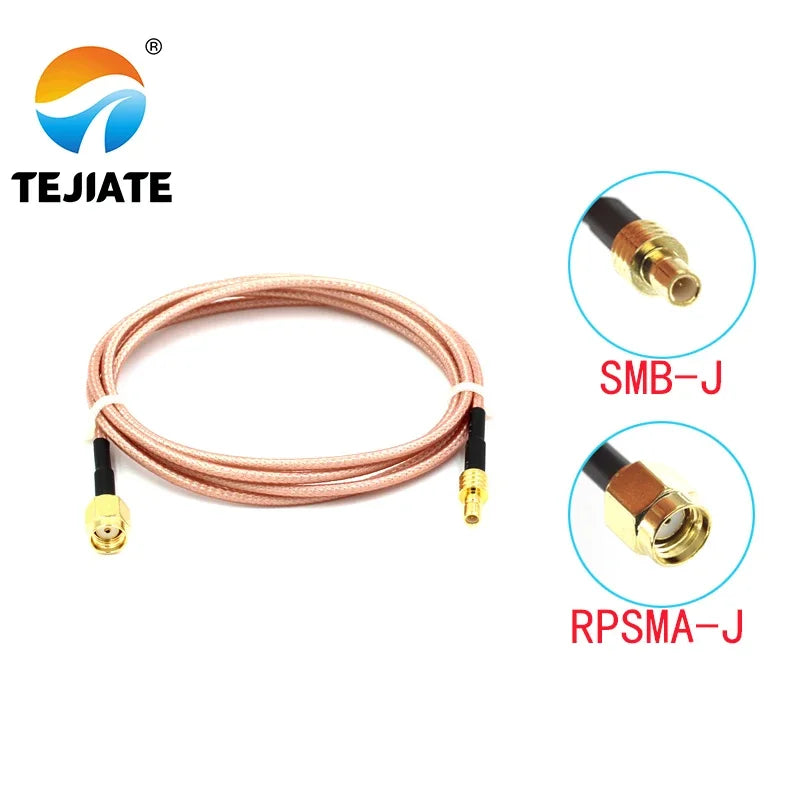 1PCS TEJIATE Adapter Cable SMB To RPSMA SMB-J Convert RPSMA-J 8-90CM 1 1.5 2M Length Connector RG316 Wire