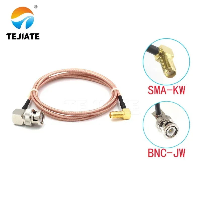 1PCS TEJIATE Adapter Cable BNC To SMA Type BNCJW Convert SMAKW 8-90CM 1M 1.5M 2M Length Connector RG316 Wire