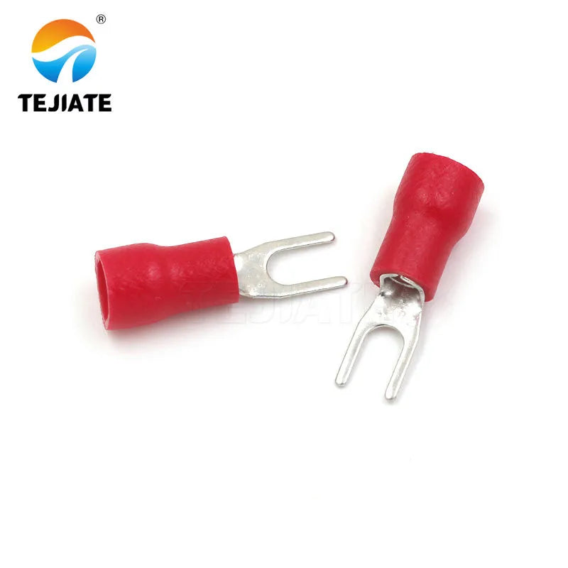 20PCS cold-pressed terminal block SV3.5-4 fork-shaped U-shaped Y-shaped insulated blade spring connector SV1.25-3 copper head