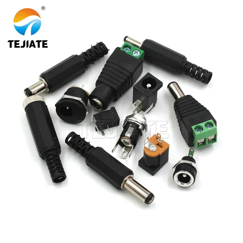 DC power plug and socket connector 005/022B male female socket 5.5-2.1/2.5/3.5MM round hole