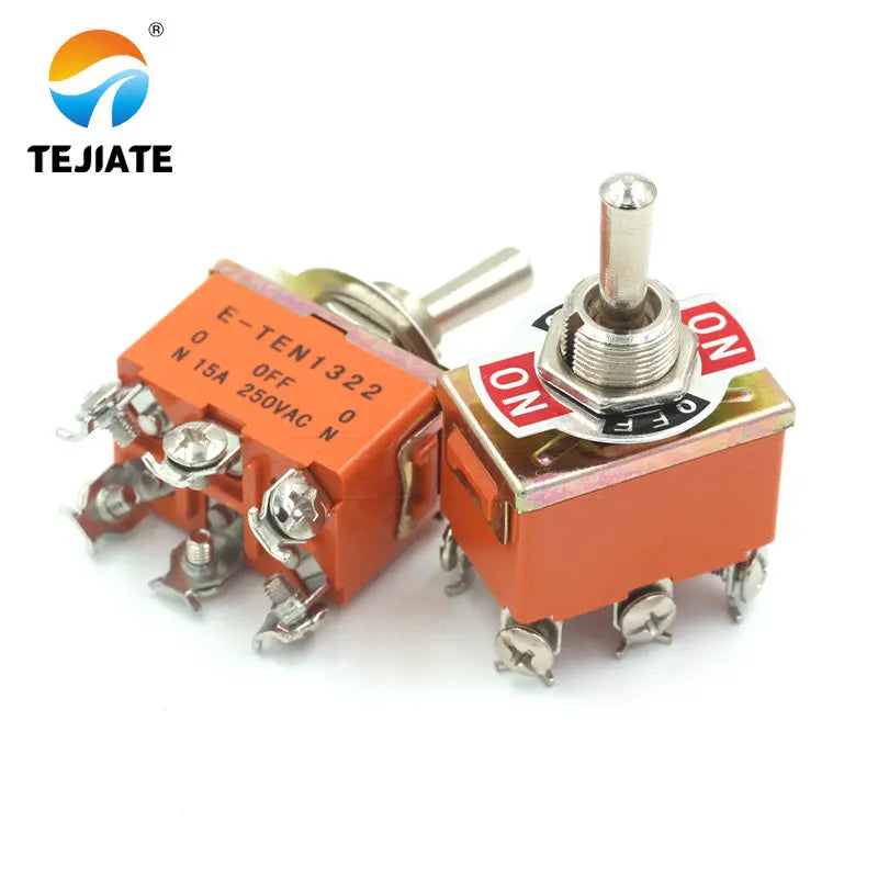 Micro switch E-TEN1322 toggle switch 6 pin head 3 grade switch double pole double throw toggle switch power supply