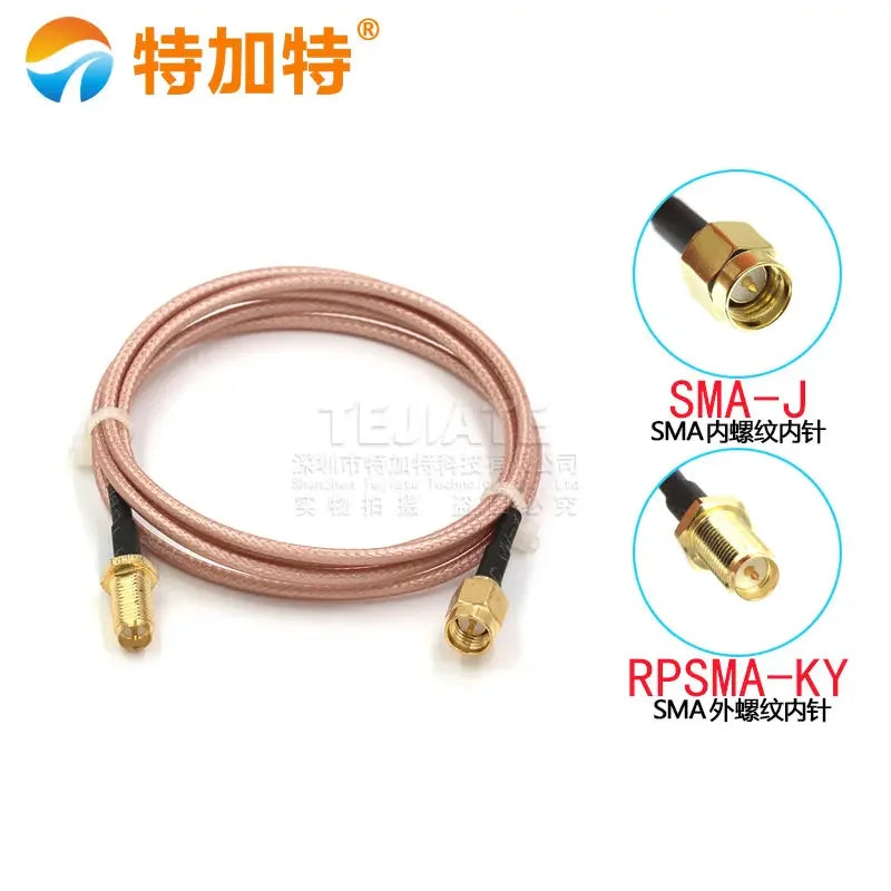 2PCS TEJIATE SMA Male Header To SMA Outer Screw Inner Pin/Hole  Jump Wire SMA-J RPSMA-KY Cable RG316 Wire 0.08~2M