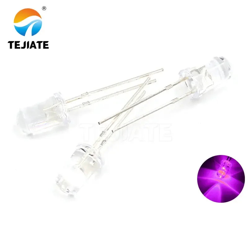 50PCS / 1Lot TEJIATE 5MM LED Lamp Full Double Color White Red Yellow Blue Green Purple Fast Response Long Using Life