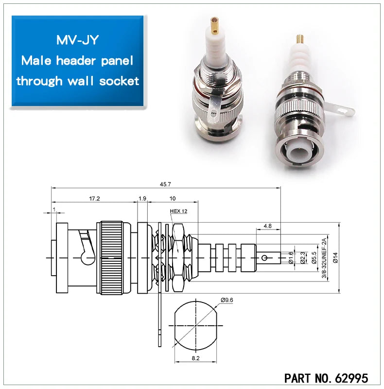 1pcs MHV-KFD High Voltage RF Connector MHV-KY Chassis Panel Through Wall Fixed Socket MHV-JY
