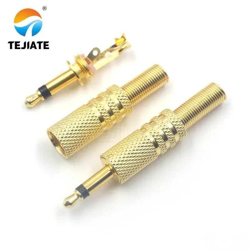 1PCS Stereo Headset Plug 3.5MM Socket Connector Audio Cable Welding  2/3/4 Section Type Small Three Core  Gold Plated