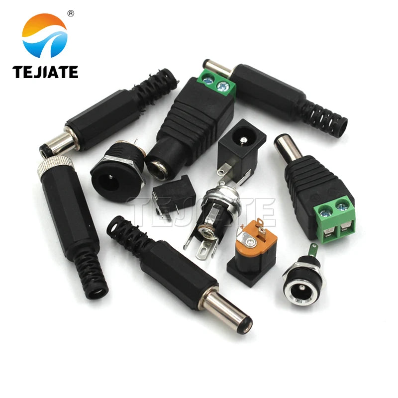 DC power plug and socket connector 005/022B male female socket 5.5-2.1/2.5/3.5MM round hole
