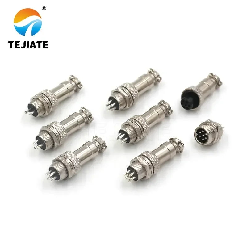 1set GX12 2/3/4/5/6/7 Pin Male + Female 12mm Circular Aviation Socket Plug Wire Panel Connector with Plastic Cap Lid