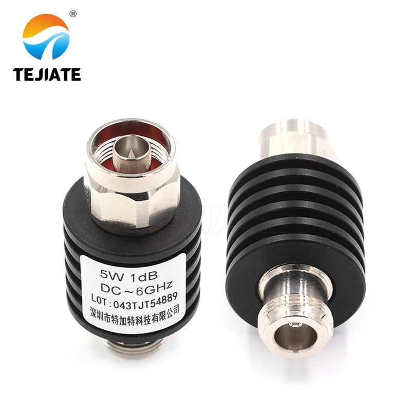 5W N-type DC-6GHz N-JK Coaxial Attenuator - 1~40 dB High-Power RF Attenuator Communication & Broadcasting Equipment Low Noise