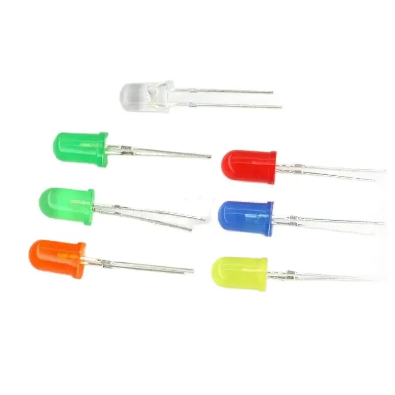 7Colors 100PCS F5 5mm LED diode Light Assorted Kit Red Green Yellow Blue White Mixed Color light LED DIY kit