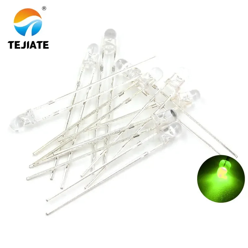 10PCS / 1Lot TEJIATE 3MM LED Light Bead Double Color White Flash Red Blue Green Fog Type Low Power Consume Fast Response