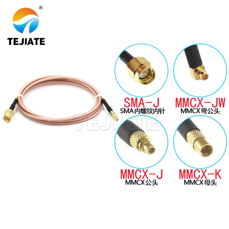1PCS RF coaxial MMCX-J bent male to SMA-J male internal needle RG316 wire SMA to mmcx extension wire