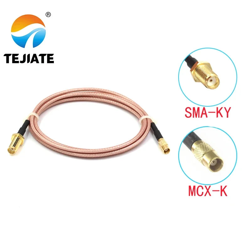1PCS TEJIATE Adapter Cable MCX To SMA Type MCX-K Convert SMA-KY 8-90CM 1M 1.5M 2M Length Connector RG316 Wire