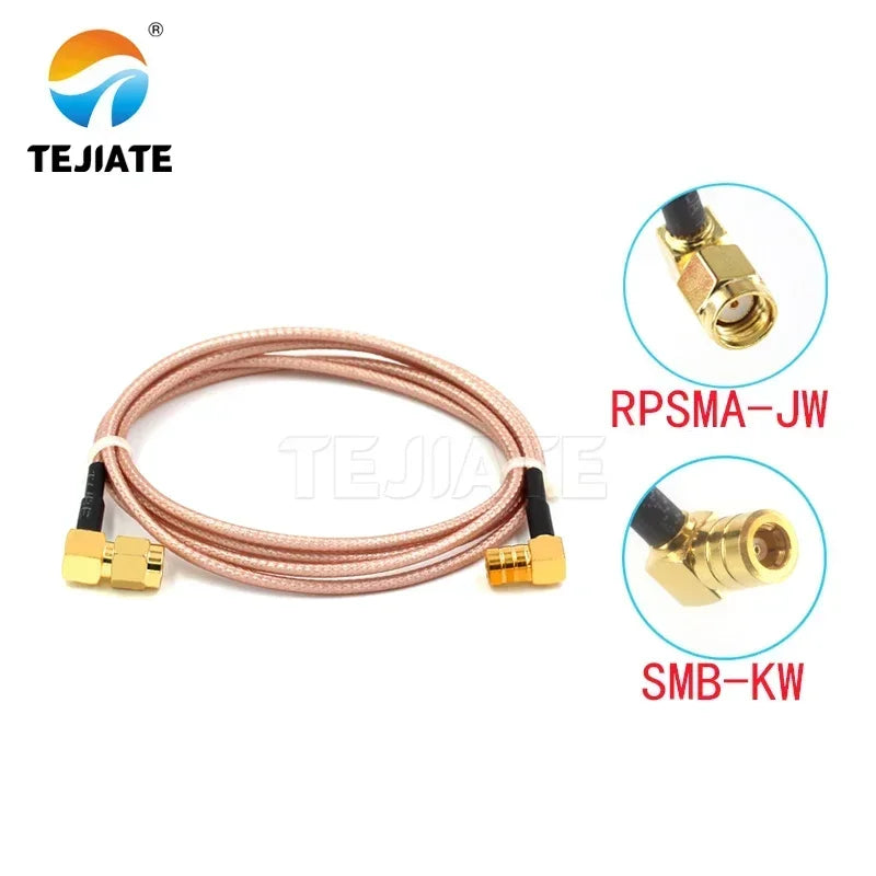 1PCS TEJIATE Adapter Cable SMB To RPSMA Type SMB-KW Convert RPSMA-JW 8-90CM 1M 1.5M 2M Length Connector RG316 Wire