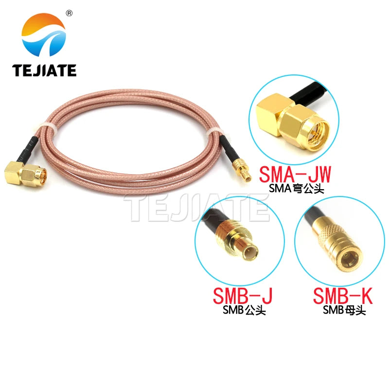 1PCS SMA-JW to SMB adapter cable SMB male female to SMA bent male RF cable RG316 extension cable
