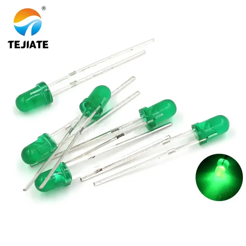 50PCS / 1Lot TEJIATE 3MM LED Light Bead White Red Yellow Blue Green Full Color High Brightness  Low Power Consume Fast Response