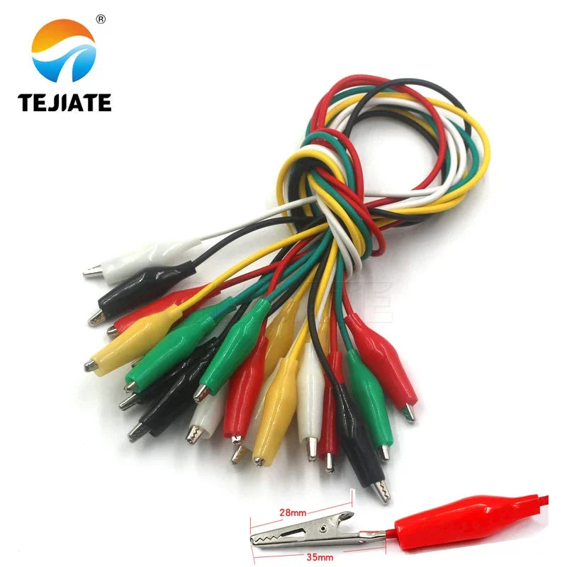 1Lot/10pcs cable length 50cm crocodile clip 35mm 28mm double headed crocodile cable