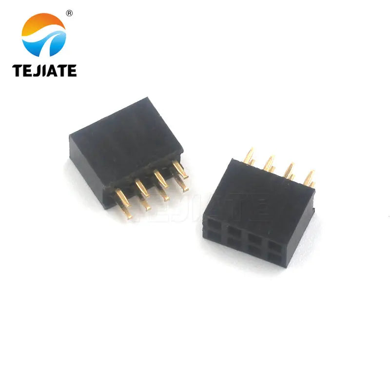 10PCS Double row female female female double row female socket pin header socket 2X2P/3/4/5/6-40P 2.54MM curved pin