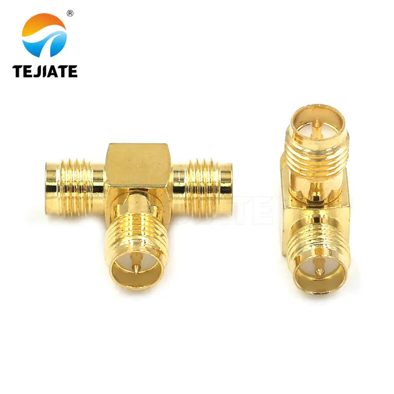 1PCS SMA Adapter Connector RPSMA-KJK Triple Female to Male RF Coaxial Plug Inner Pin Inner Hole Adapter Tee Connector
