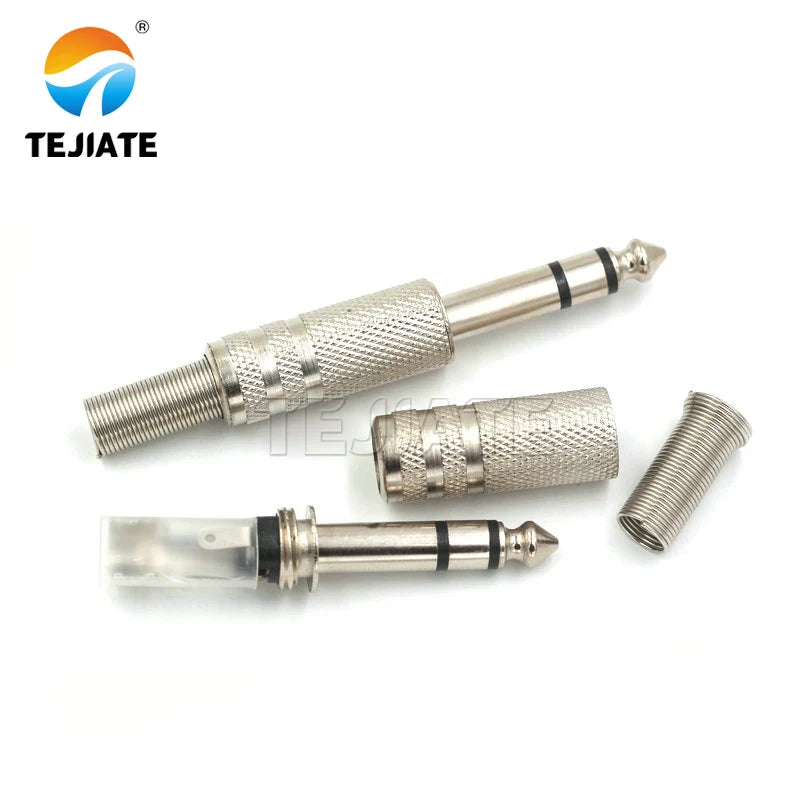 3.5 2.5/6.35mm plum blossom male connector mono dual channel stereo microphone plug welding line audio head
