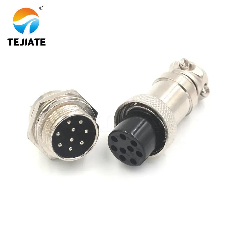 1 set of aviation plug GX16-2P/3P/4P/5P/6P/7P/8P/9P core 16mm socket aviation plug + socket