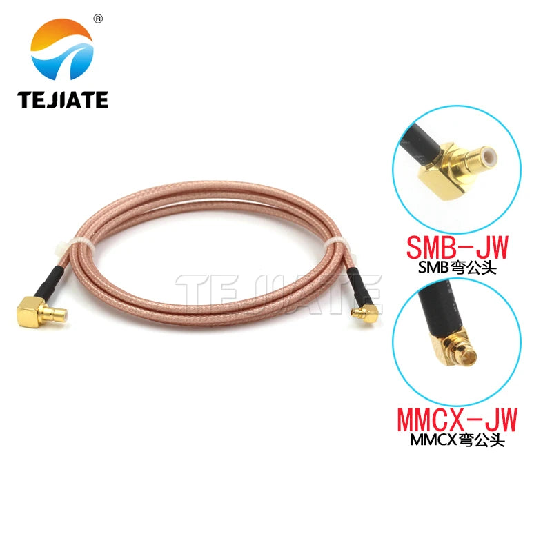 1PCS MMCX male female to SMB bent male adapter cable SMB-JW to MMCX-JW MMCX-J MMCX-J RF cable RG316 coaxial line