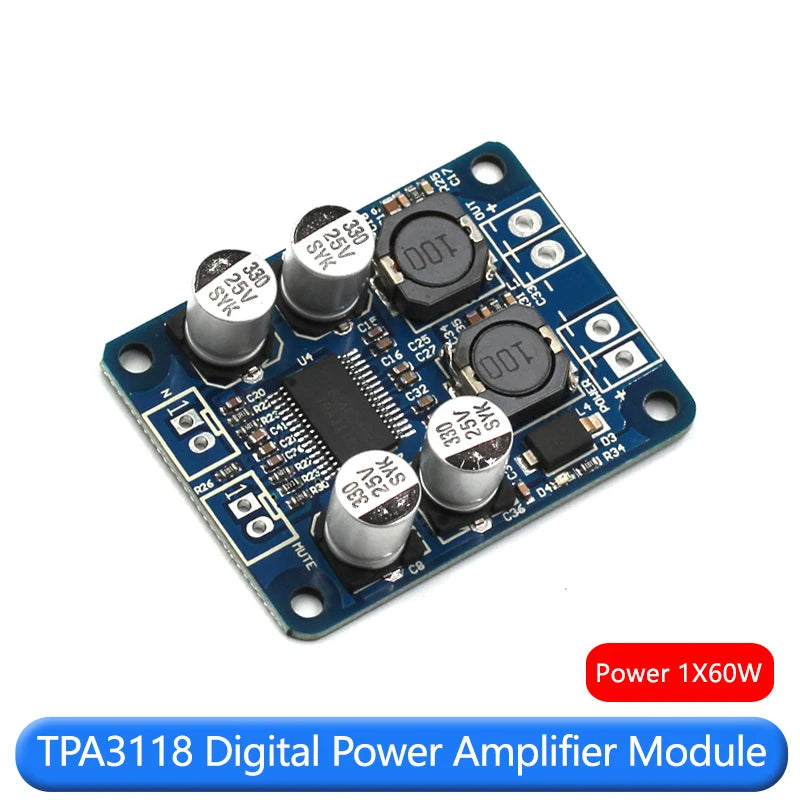 TPA3118 PBTL mono digital power amplifier board 1X60W high power low power consumption DIY stereo