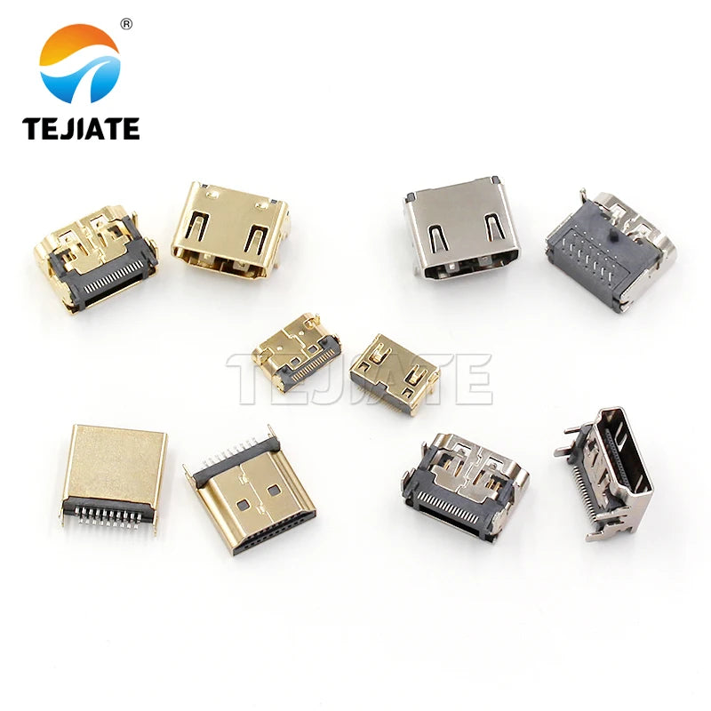 HDMI high-definition connector male splint female seat ordinary gold-plated 19P1.6 splint male HDMI plug