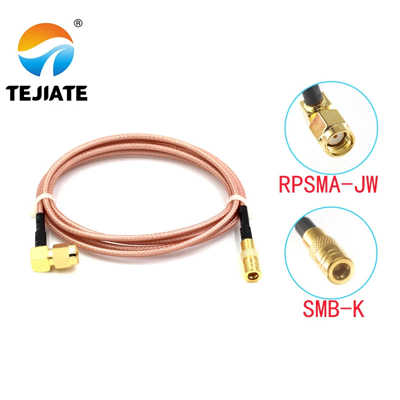 1PCS TEJIATE Adapter Cable SMB To RPSMA Type SMB-K Convert RPSMA-JW 8-90CM 1M 1.5M 2M Length Connector RG316 Wire