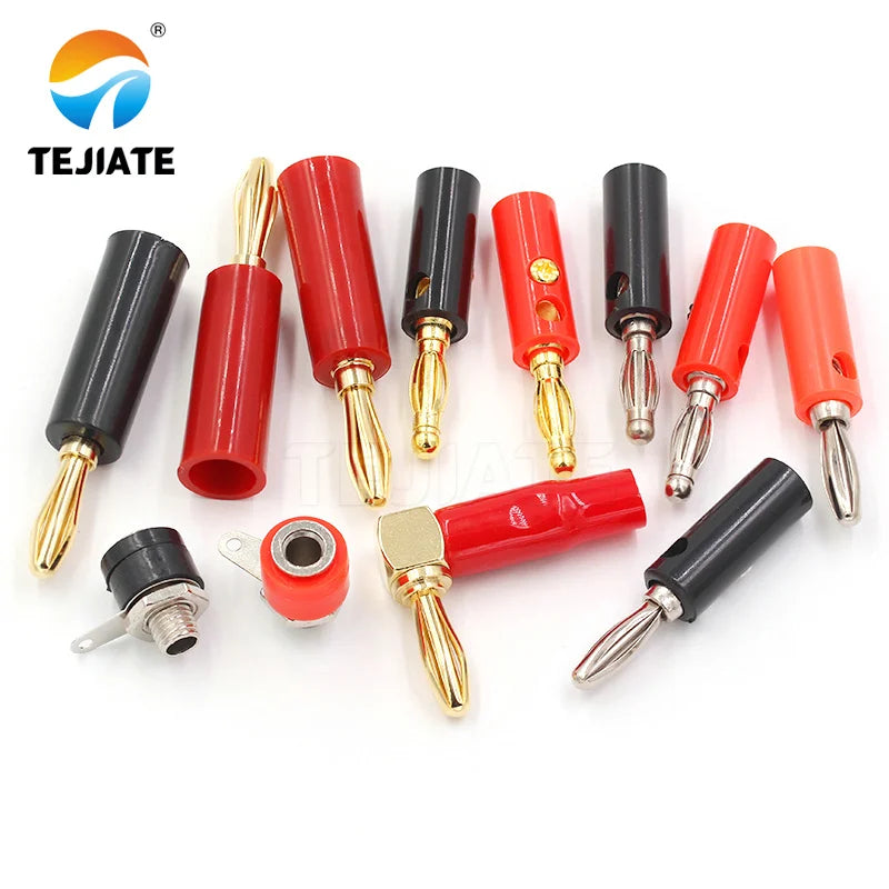 Copper gold-plated zinc alloy 4mm banana plug speaker wire connector speaker wire connector solder-free