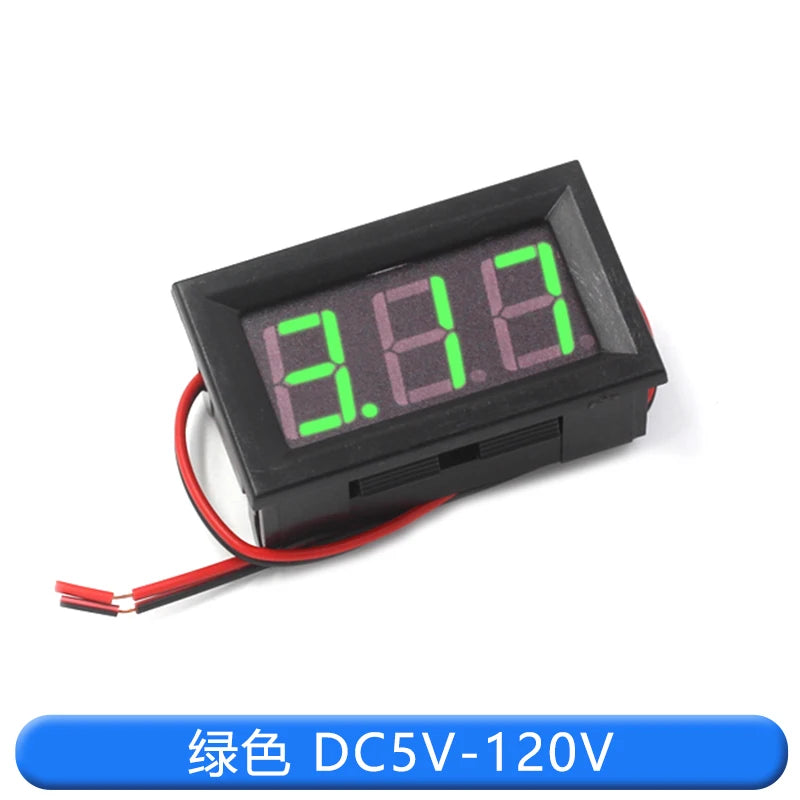 Two-wire DC5V-120V DC Digital Voltmeter Digital Voltmeter Head Motorised Vehicle Head Anti-Reverse Connection 0.56