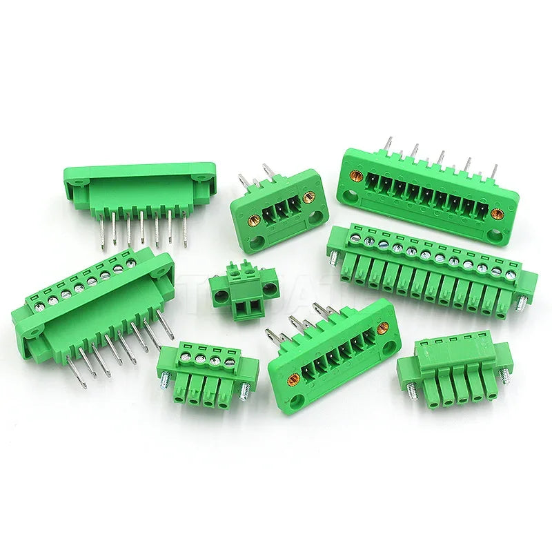 1 set of 15EDGWB+KM-3.81mm wall mounted plug-in PCB wiring terminals with flange fixed panel wall mounted