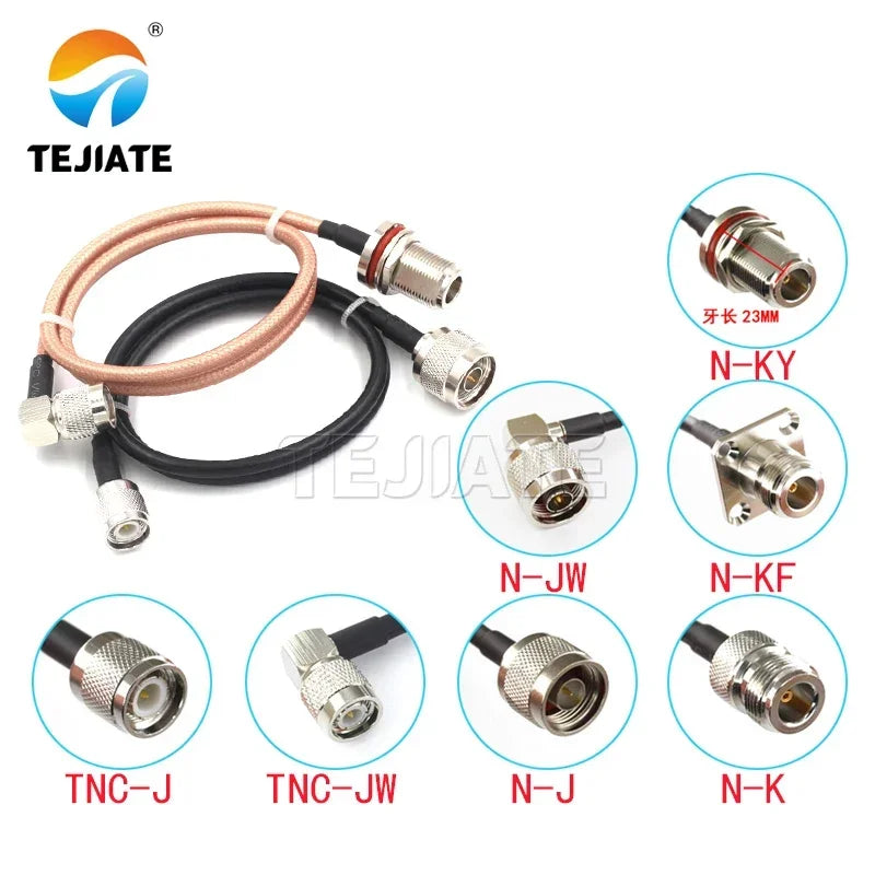 1M TNC to N adapter RG58 connecting cable 50-3 extension N-J/KF/JW male to male RF cable