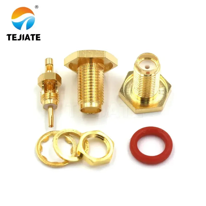 50PCS SMA Female/male Header RPSMA-KY/KWE-1.13 Outer Screw Inner Pin/hole Reverse Connection Pressure Welding Feeder Connector