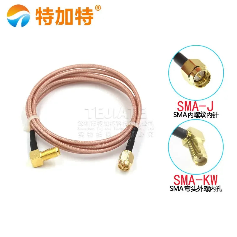 2PCS TEJIATE SMA Male Header To SMA Bent Header Outer Screw Inner Pin/Hole  Jump Wire SMA-J RPSMA-KW Cable RG316 Wire 0.08~2M