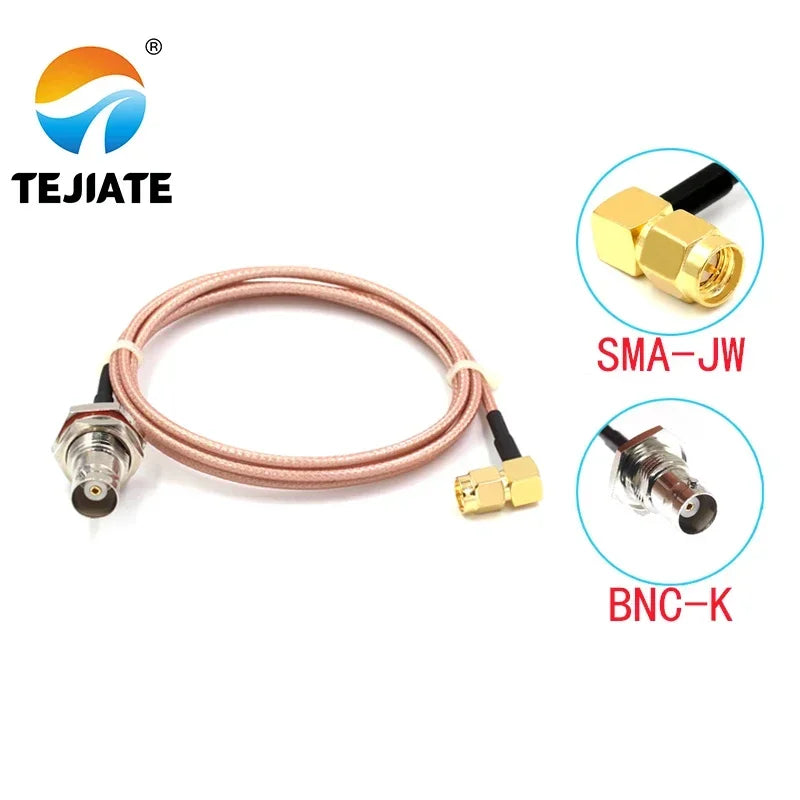 1PCS TEJIATE Adapter Cable BNC To SMA Type BNC-K Convert SMA-JW 8-90CM 1M 1.5M 2M Length Connector RG316 Wire