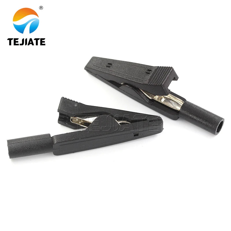 2mm insulated solderable alligator clips in various colors