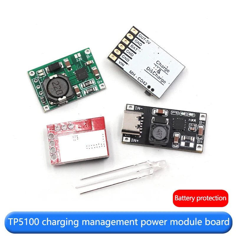 TP5100 charging management power module board 1A 2A compatible with 4.2v8.4v single and double lithium batteries
