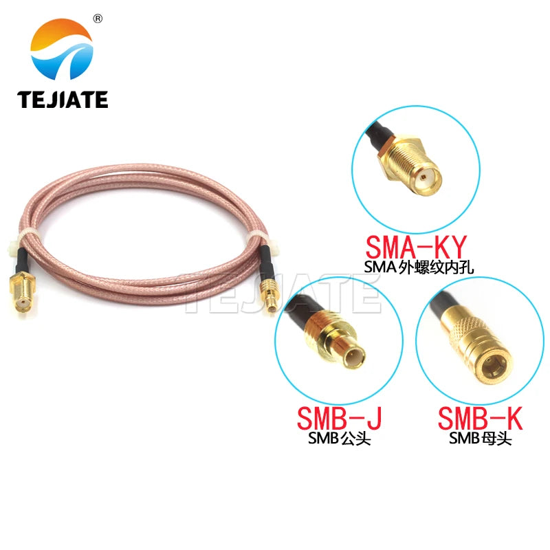 1PCS SMA to SMB adapter RG316 RF jumper SMA outer screw inner hole to SMB female extension cable