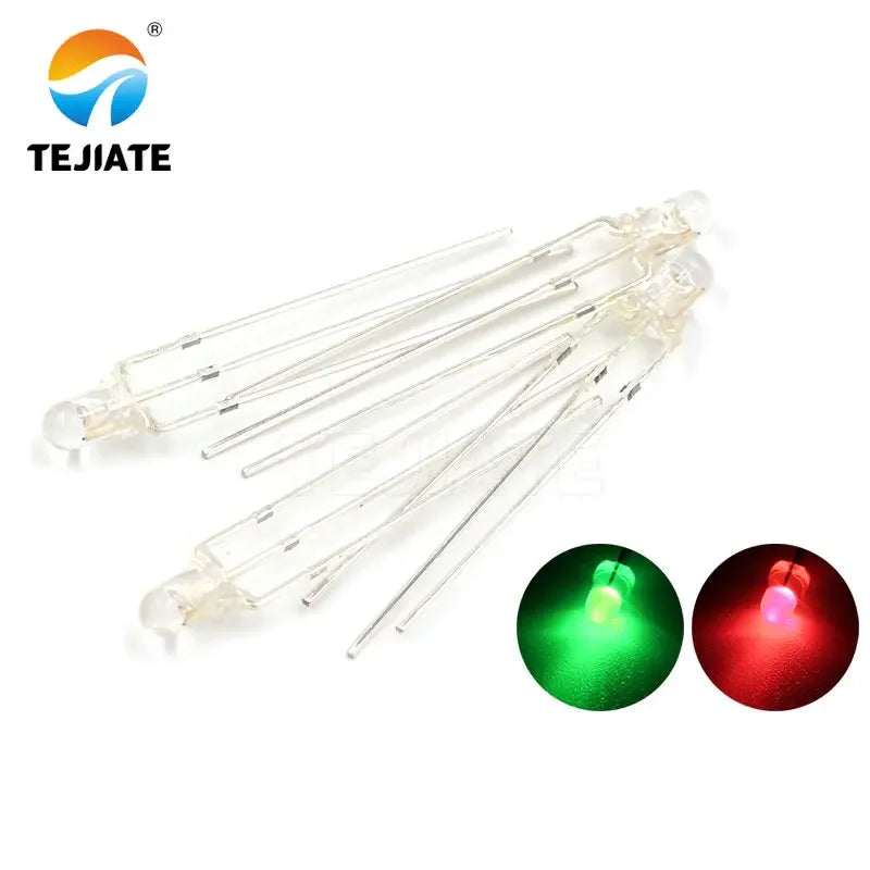 10PCS / 1Lot TEJIATE 3MM LED Light Bead Double Color White Flash Red Blue Green Fog Type Low Power Consume Fast Response